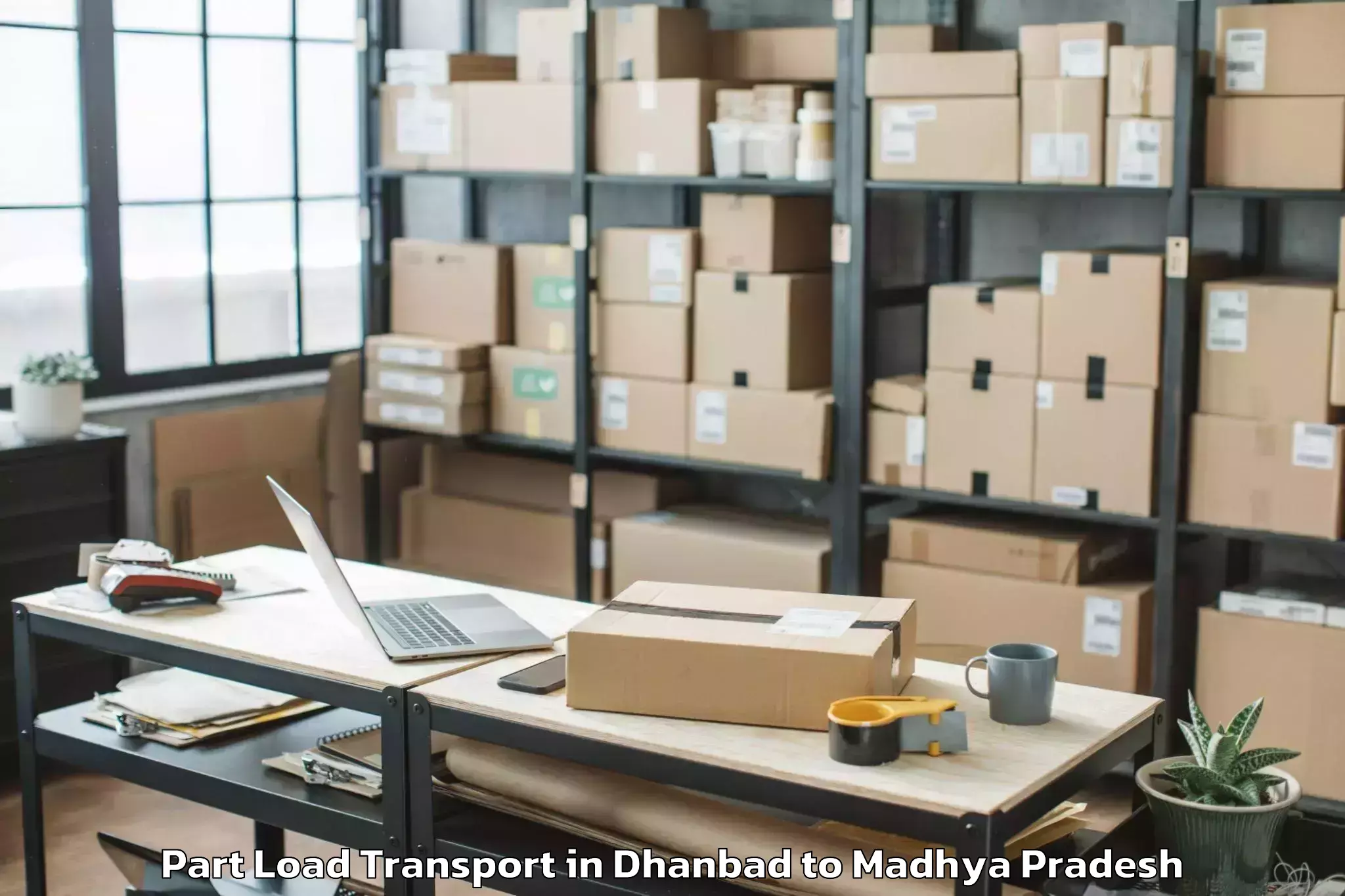 Book Dhanbad to Malhargarh Part Load Transport Online